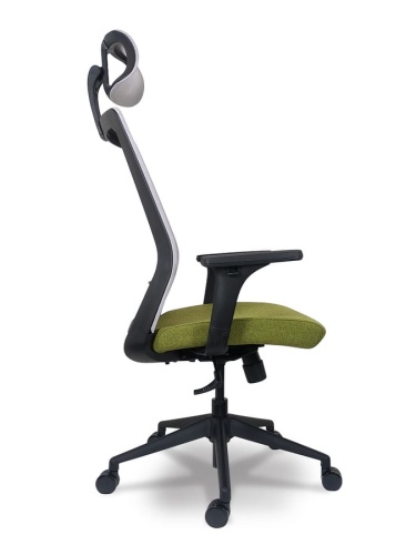 Ортопедическое кресло Falto Soul Зелёно-серое с чёрным каркасом